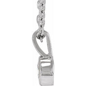 Platinum 1/2 CT Lab-Grown Diamond Bezel-Set Solitaire 16-18" Necklace