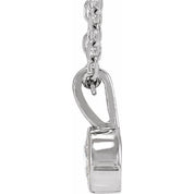 Sterling Silver 1/2 CT Lab-Grown Diamond Bezel-Set Solitaire 16-18" Necklace