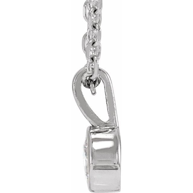 Sterling Silver 1/2 CT Lab-Grown Diamond Bezel-Set Solitaire 16-18" Necklace