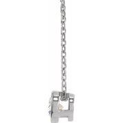 14K Lab-Grown Diamond Bezel-Set and Crescent Moon Necklace 16-18" Length