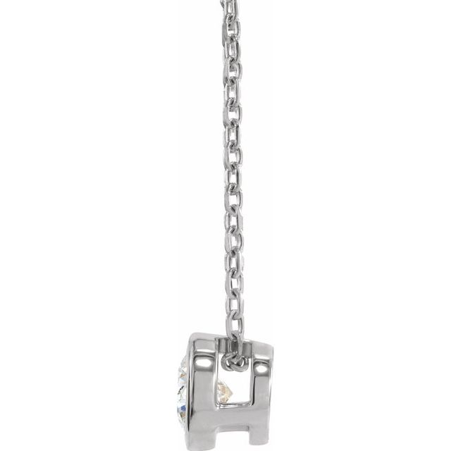 14K Lab-Grown Diamond Bezel-Set and Crescent Moon Necklace 16-18" Length