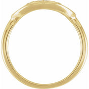 14K Yellow 1/8 CTW Natural Diamond Initial M Ring
