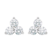 Three-Stone Cluster Earrings