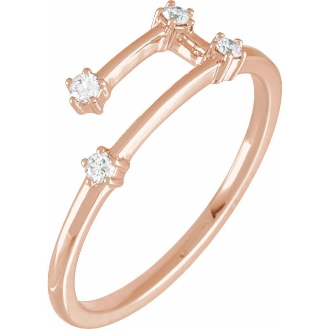 14K Gold Natural Diamond Constellation Rings - Stylish Zodiac Jewelry Collection