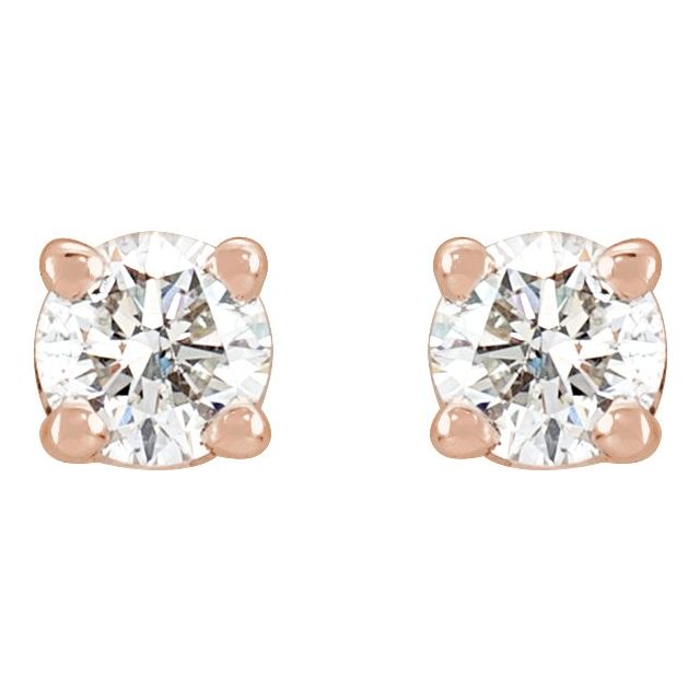 14K Rose 1/3 CTW Natural Diamond Stud Earrings