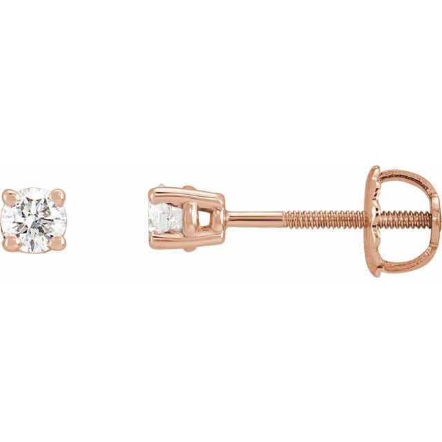 14K Rose 1/3 CTW Natural Diamond Stud Earrings
