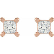 14K Rose 2.5 mm Square 1/5 CTW Lab-Grown Diamond Earrings