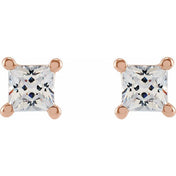 14K Rose 2.75 mm Square 1/4 CTW Lab-Grown Diamond Earrings
