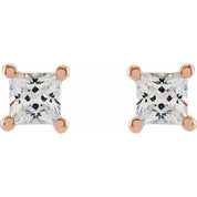 14K Rose 2.75 mm Square 1/4 CTW Lab-Grown Diamond Earrings