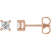 14K Rose 2.75 mm Square 1/4 CTW Lab-Grown Diamond Earrings