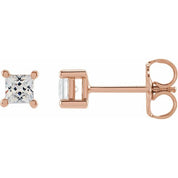 14K Rose 2.75 mm Square 1/4 CTW Lab-Grown Diamond Earrings