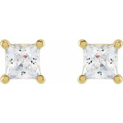 14K Yellow 3.5 mm Square 1/2 CTW Lab-Grown Diamond Earrings