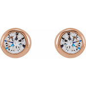 14K Rose 2.5 mm Round 1/6 CTW Lab-Grown Diamond Earrings