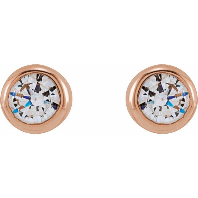 14K Rose 2.5 mm Round 1/6 CTW Lab-Grown Diamond Earrings