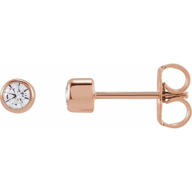 14K Rose 3 mm Round 1/5 CTW Lab-Grown Diamond Earrings