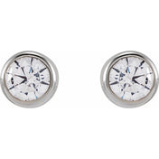 14K White 3 mm Round 1/5 CTW Lab-Grown Diamond Earrings