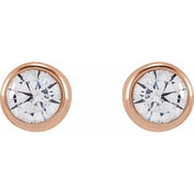 14K Rose 3 mm Round 1/5 CTW Lab-Grown Diamond Earrings