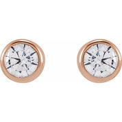 14K Rose 3 mm Round 1/5 CTW Lab-Grown Diamond Earrings