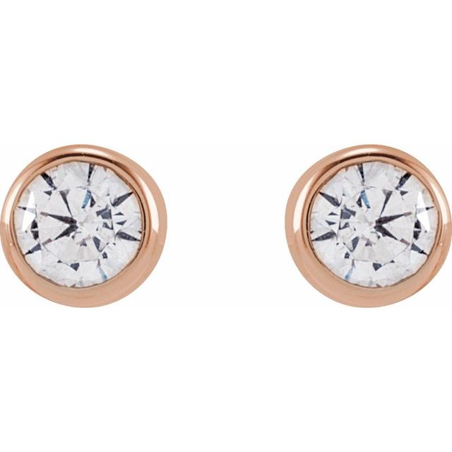 14K Rose 3 mm Round 1/5 CTW Lab-Grown Diamond Earrings