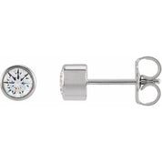 14K White 4 mm Round 1/2 CTW Lab-Grown Diamond Earrings