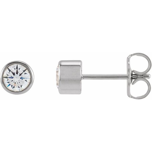 14K White 4 mm Round 1/2 CTW Lab-Grown Diamond Earrings