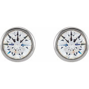 14K White 4 mm Round 1/2 CTW Lab-Grown Diamond Earrings