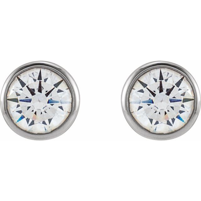 14K White 4 mm Round 1/2 CTW Lab-Grown Diamond Earrings