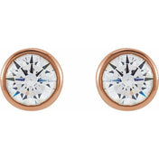 14K Rose 4 mm Round 1/2 CTW Lab-Grown Diamond Earrings