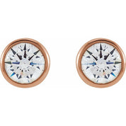 14K Rose 4 mm Round 1/2 CTW Lab-Grown Diamond Earrings