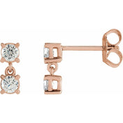 14K Rose 1/2 CTW Lab-Grown Diamond Two-Stone Earrings