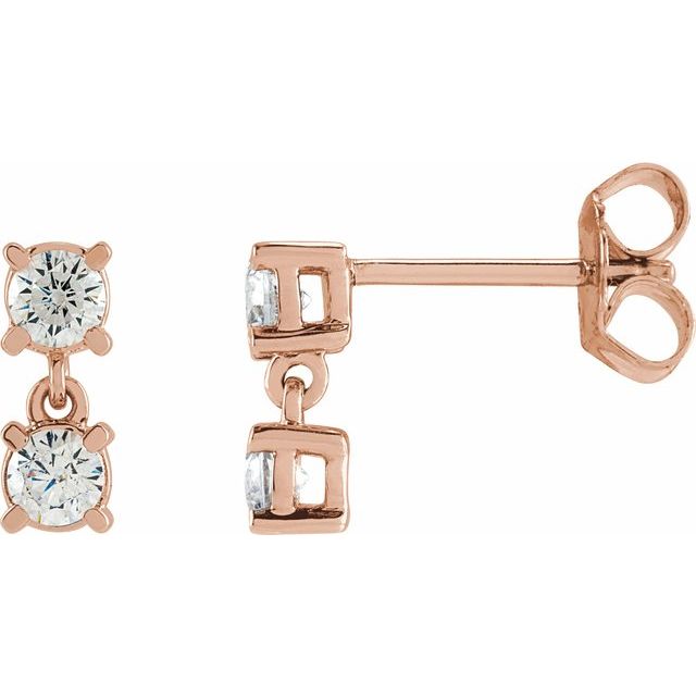 2 CTW Lab-Grown Diamond Two-Stone Earrings
