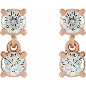 14K Rose 1/2 CTW Lab-Grown Diamond Two-Stone Earrings
