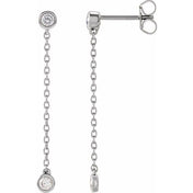 14K White 1/4 CTW Lab-Grown Diamond Chain Earrings