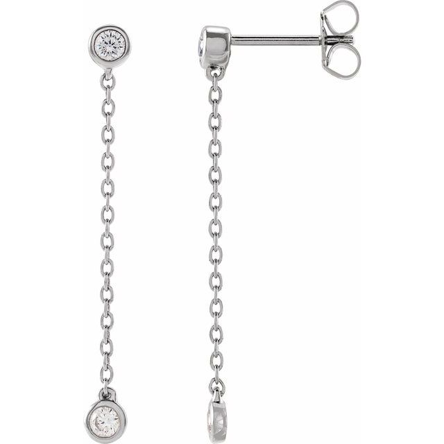 4 CTW Lab-Grown Diamond Chain Earrings