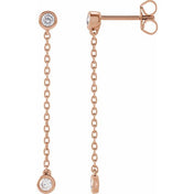 14K Rose 1/4 CTW Lab-Grown Diamond Chain Earrings