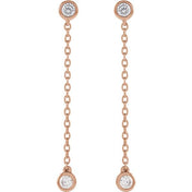 14K Rose 1/4 CTW Lab-Grown Diamond Chain Earrings