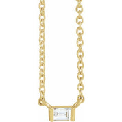 Natural Diamond Stackable Solitaire Necklace Adjustable 16-18" Series 88073