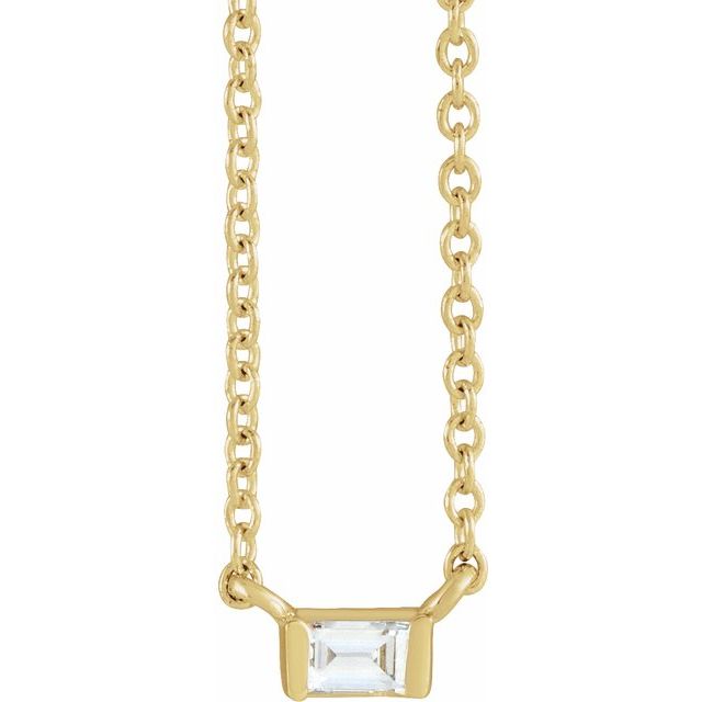 Natural Diamond Stackable Solitaire Necklace Adjustable 16-18" Series 88073