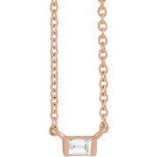 Natural Diamond Stackable Solitaire Necklace Adjustable 16-18" Series 88073