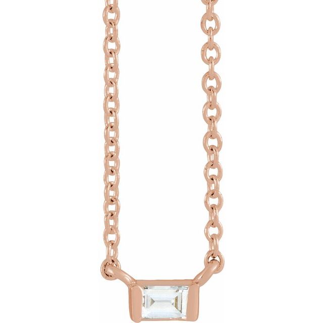 Natural Diamond Stackable Solitaire Necklace Adjustable 16-18" Series 88073