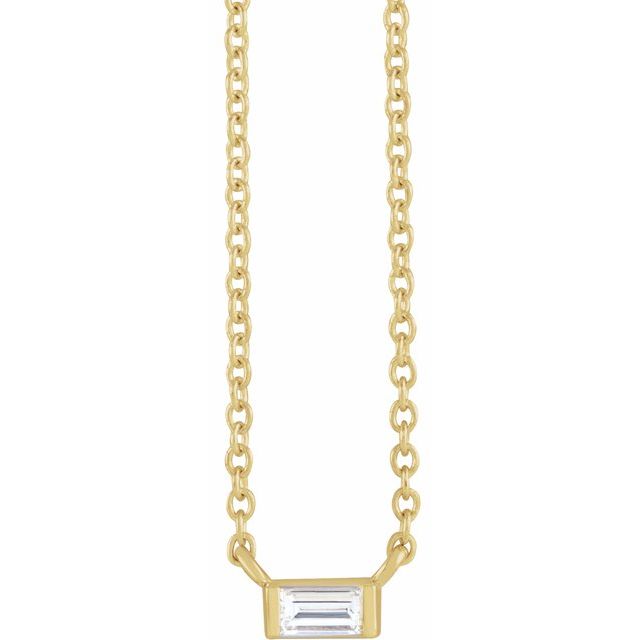 Natural Diamond Stackable Solitaire Necklace Adjustable 16-18" Series 88073