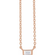 Natural Diamond Stackable Solitaire Necklace Adjustable 16-18" Series 88073