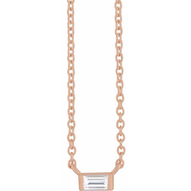 Natural Diamond Stackable Solitaire Necklace Adjustable 16-18" Series 88073