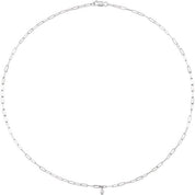14K .07 CT Natural Diamond Micro Bezel-Set Necklace in Multiple Lengths