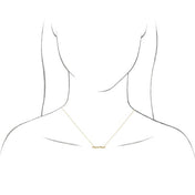 14K Petite Mommy, Mama and Mom Script Necklace with 18" Chain in Elegant Design