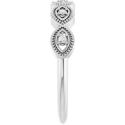 Sterling Silver .07 CTW Natural Diamond Evil Eye Stackable Ring