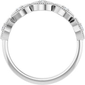 Sterling Silver .07 CTW Natural Diamond Evil Eye Stackable Ring