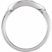 14K White .07 CTW Natural Diamond Initial S Ring
