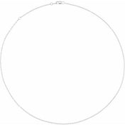 Rhodium-Plated Sterling Silver 1.3 mm Adjustable Cable 16-18" Chain