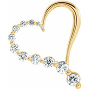 14K Yellow Journey 1 CTW Natural Diamond Heart Pendant